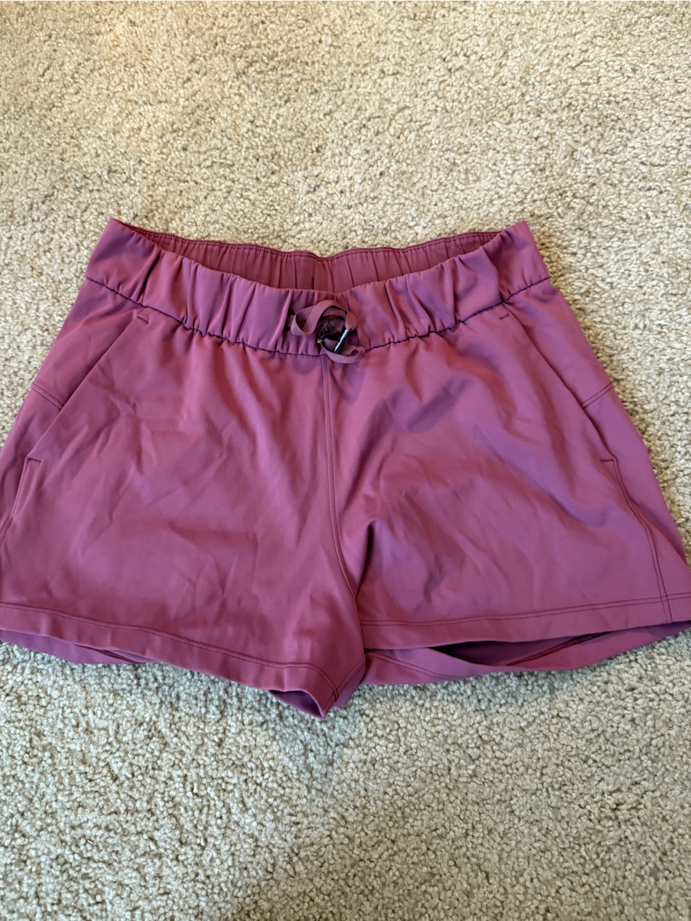 lululemon athletica Women's High-Rise Drawstring Athletic Shorts in Mauve